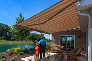 Sunesta retractable awning on patio